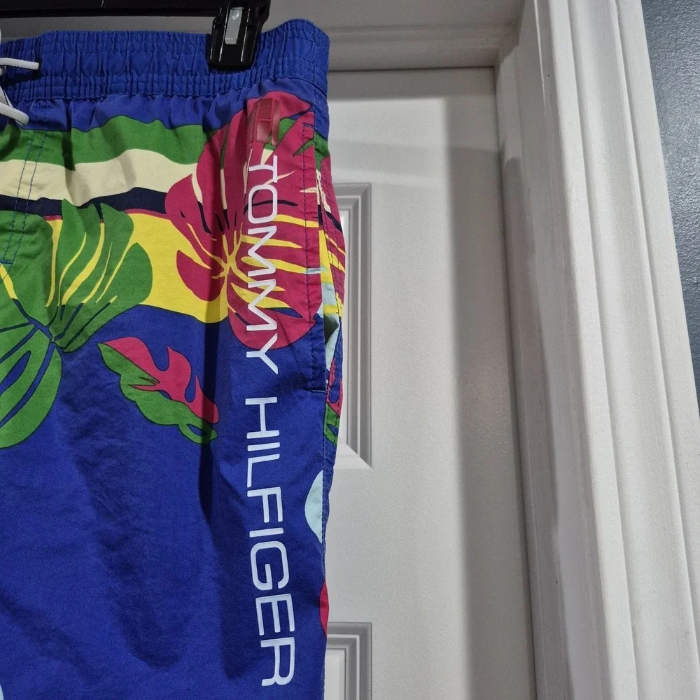 Tommy Hilfiger Swim Trunks Mens Large Tropical Hawaiian Resort Lined Surf Shorts